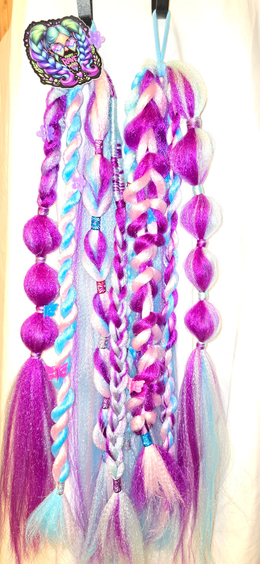 Pink, Blue, & Purple Deluxe Braids